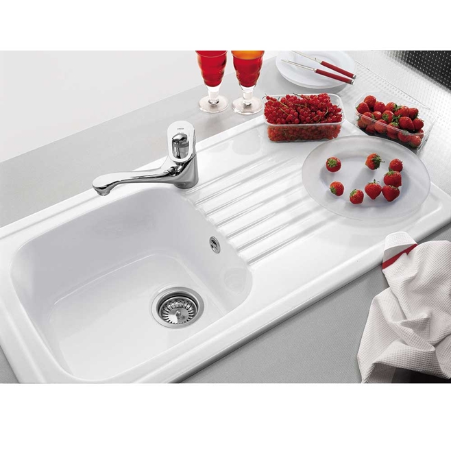 Villeroy & Boch Medici Ceramic Single Bowl Sink with Reversible Drainer - 920 x 510mm