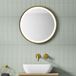 VOS LED Illuminated Round Brushed Brass Framed Mirror with Demister Pad & Colour Change Lights - 600mm