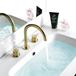 VOS 3 Hole Deck Mounted Basin Mixer - Brushed Brass