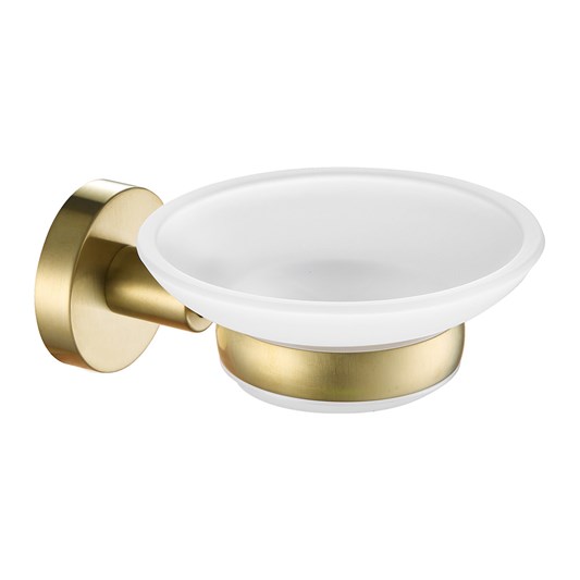 VOS Soap Dish with Glass - Brushed Brass