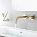 VOS Single Lever Wall Mounted Basin Mixer - Brushed Brass