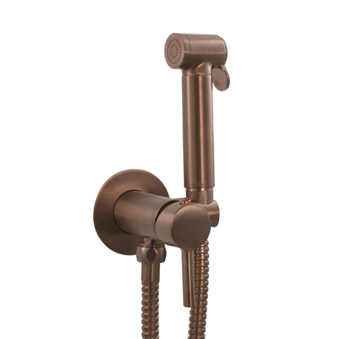 VOS Douche Handset with Hose & Wall Bracket - Brushed Bronze