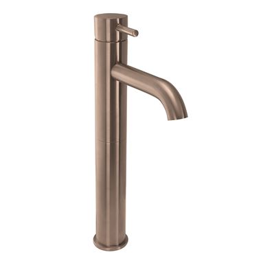 VOS Tall Single Lever Basin Mixer - Brushed Bronze