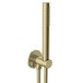 VOS Round Water Outlet & Holder with Metal Hose & Slim Hand Shower- Brushed Brass