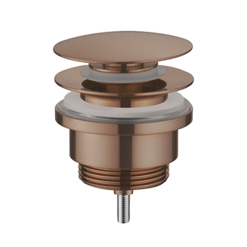 VOS Universal Click Clack Brushed Bronze Basin Waste - For Basins with or without an Overflow