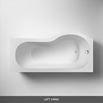 Drench P Shaped Shower Bath & 720mm Curved Screen with Front Panel - Left Hand - 1500mm