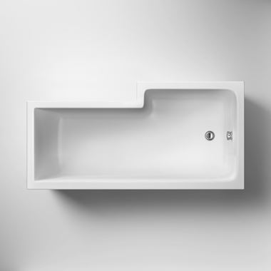 Drench L Shaped Shower Bath & Panel - Left Hand - 1500mm