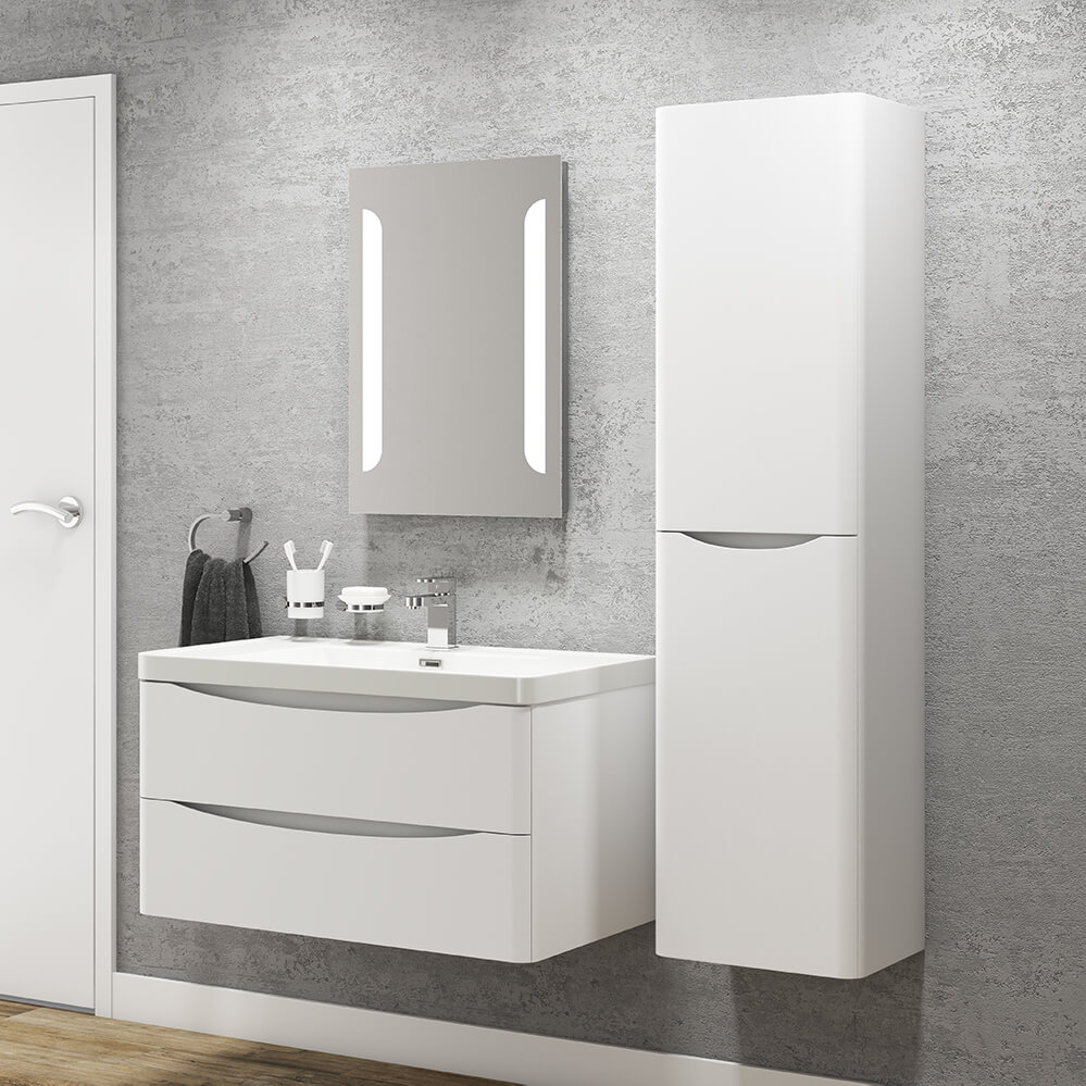 Harbour Clarity 900mm Wall Mounted Vanity Unit & Basin White Ash