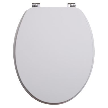 High Gloss White Vinyl Wrapped Soft Close Toilet Seat