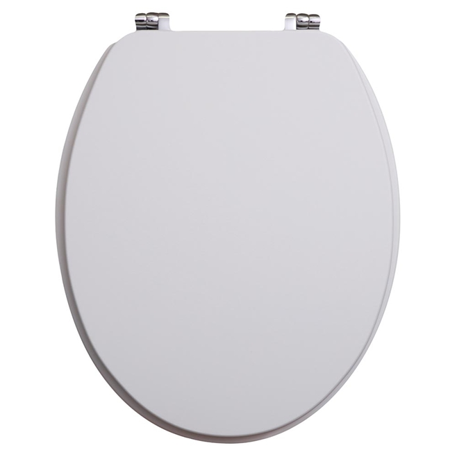 High Gloss White Vinyl Wrapped Soft Close Toilet Seat