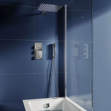Zane Concealed Shower Valve, Fixed Shower Head, Handset & Overflow Bath Filler