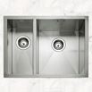 Caple Zero 1.5 Bowl Inset or Undermount Brushed Stainless Steel Sink & Waste Kit with Right Hand Small Bowl - 596 x 450mm