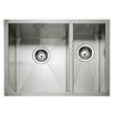 Caple Zero 1.5 Bowl Inset or Undermount Brushed Stainless Steel Sink & Waste Kit with Right Hand Small Bowl - 596 x 450mm