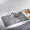 Blanco Zia 45 S Compact 1.5 Bowl Inset or Undermount Alumetallic Silgranit Composite Kitchen Sink & Waste with Reversible Drainer - 780 x 500mm