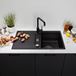 Blanco Zia 45 S Compact 1.5 Bowl Inset or Undermount Black Silgranit Composite Kitchen Sink & Waste with Reversible Drainer - 780 x 500mm