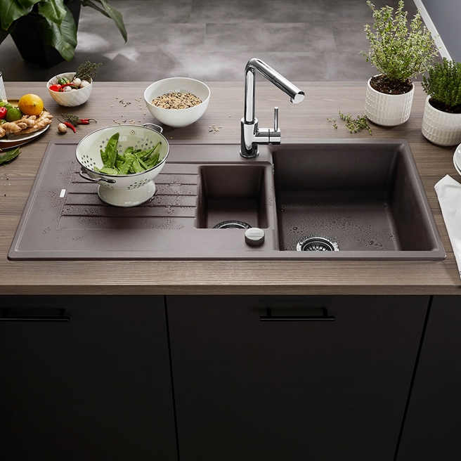 Blanco Zia 6 S 1.5 Bowl Inset or Undermount Silgranit Composite Kitchen Sink & Waste with Reversible Drainer - 1000 x 500mm