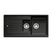 Blanco Zia 6 S 1.5 Bowl Inset or Undermount Black Silgranit Composite Kitchen Sink & Waste with Reversible Drainer - 1000 x 500mm