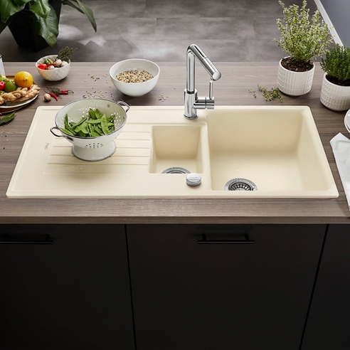 Blanco Zia 6 S 1.5 Bowl Inset Silgranit Composite Kitchen Sink & Waste with Reversible Drainer - 1000 x 500mm