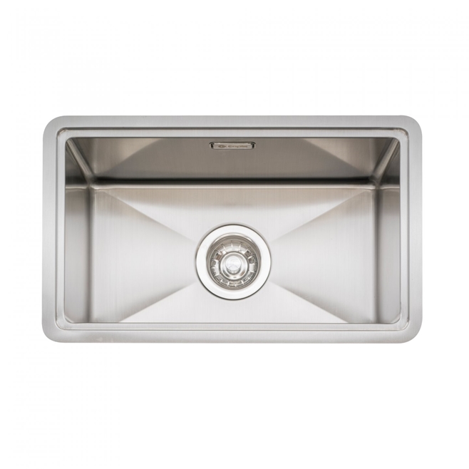 Caple Zona Large Single Bowl Brushed Stainless Steel Sink & Waste Kit with Accessory Pack - 496 x 300mm