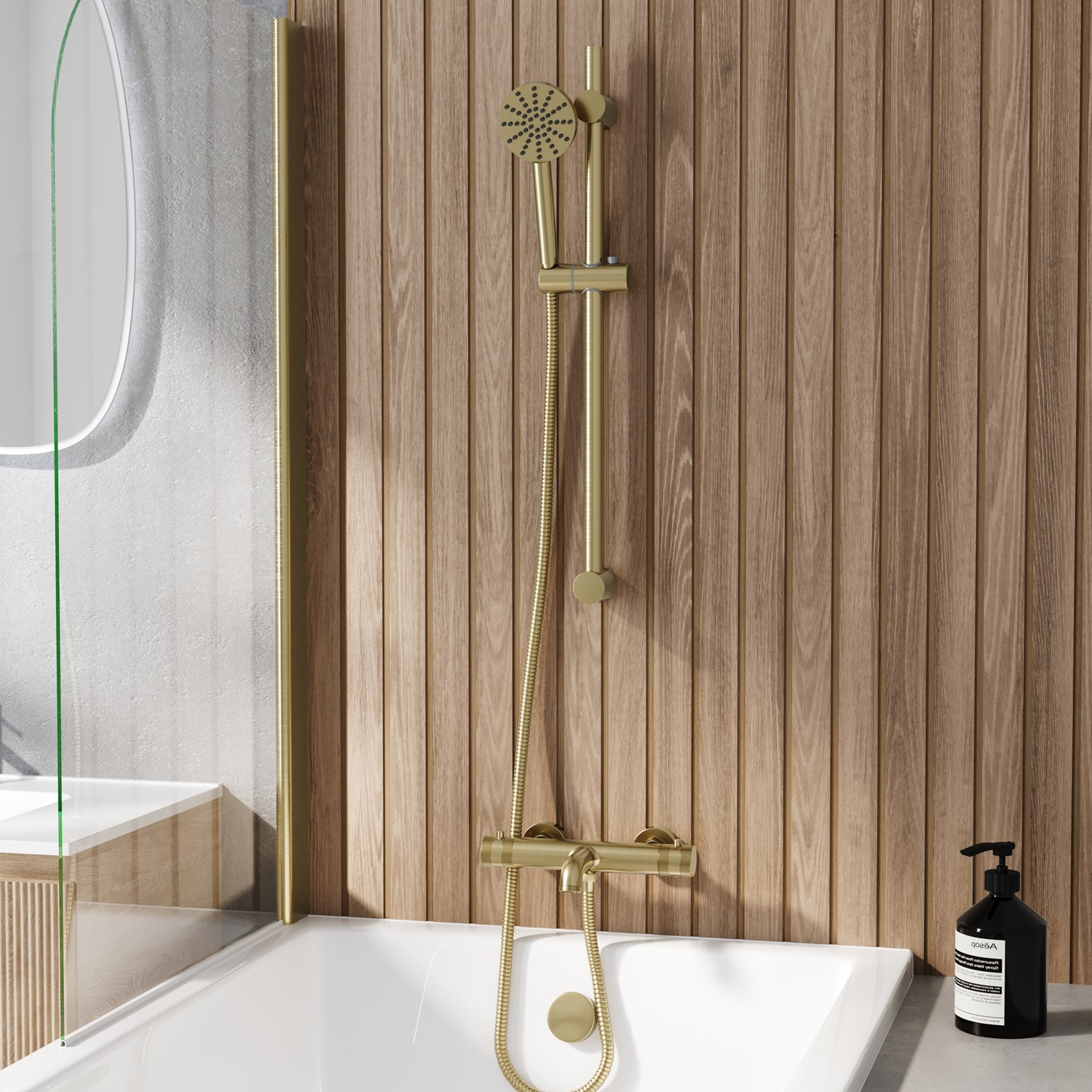 Core 2 Outlet Wall Mounted Bath Shower Mixer with Slide Rail Kit