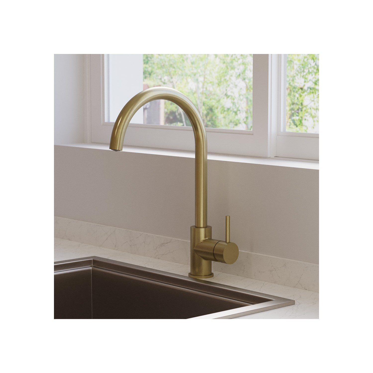 Crosswater MPRO Single Lever Mono Kitchen Mixer Tap - Brushed Brass