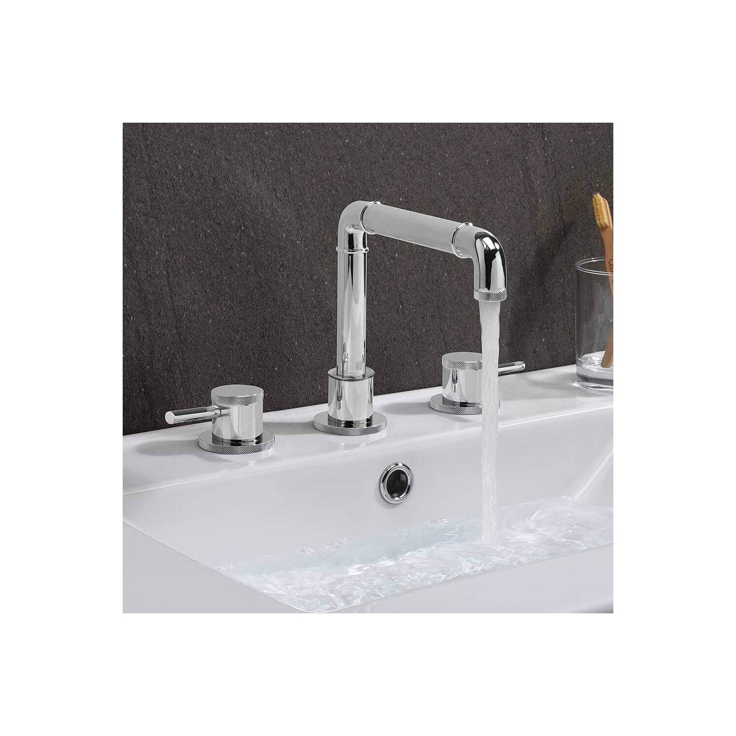 Crosswater MPRO Industrial 3 Hole Deck Mounted Basin Mixer Tap