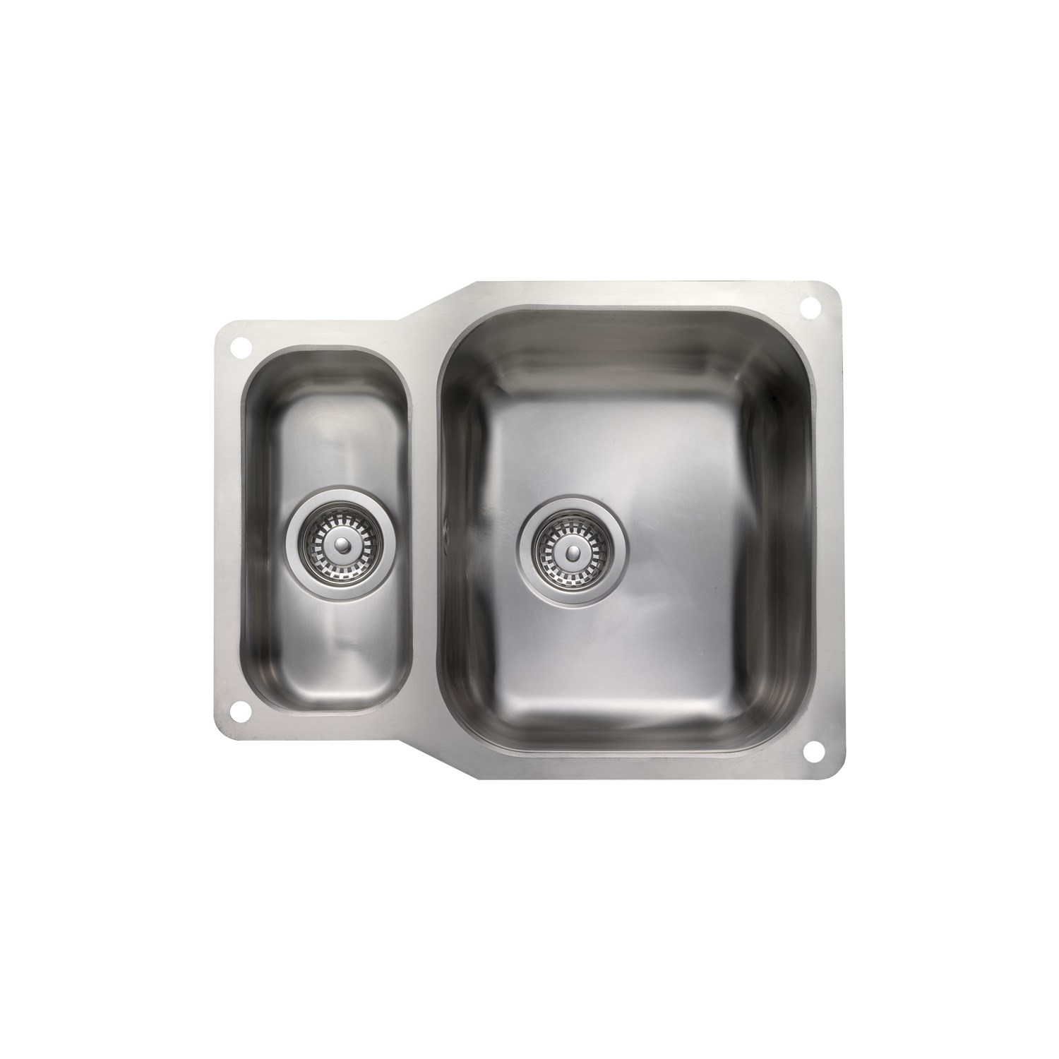 Rangemaster Atlantic Classic 1.5 Bowl Brushed Stainless Steel Undermount Sink & Waste Kit