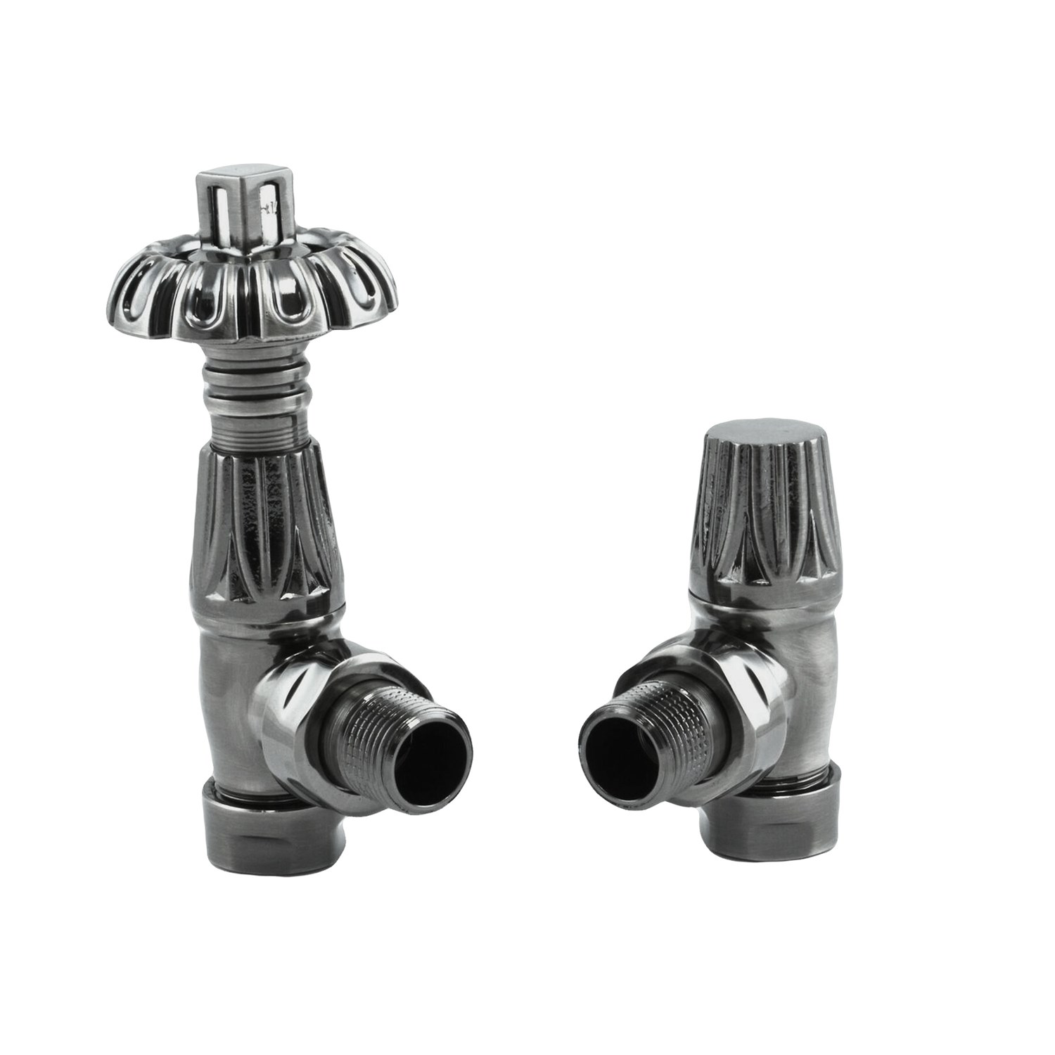Toasty Black Nickel Traditional Metal Handle Angled Thermostatic Radiator Valve
