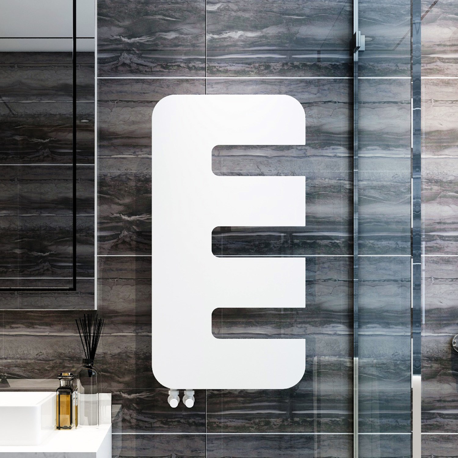 Carisa Rex Offset Single Panel Steel Designer Heated Towel Rail