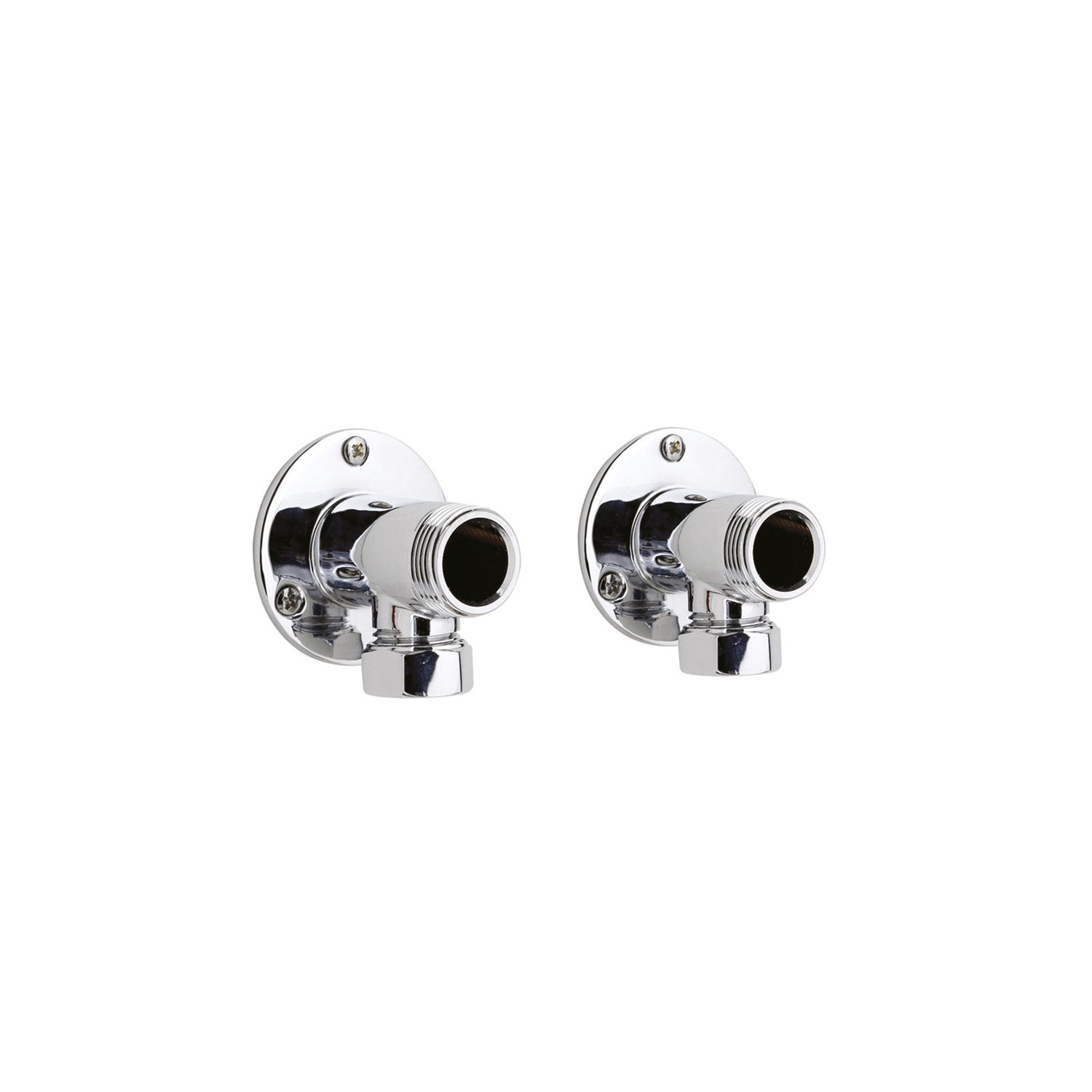 Pair Backplate Elbow Unions Bar Shower Valves