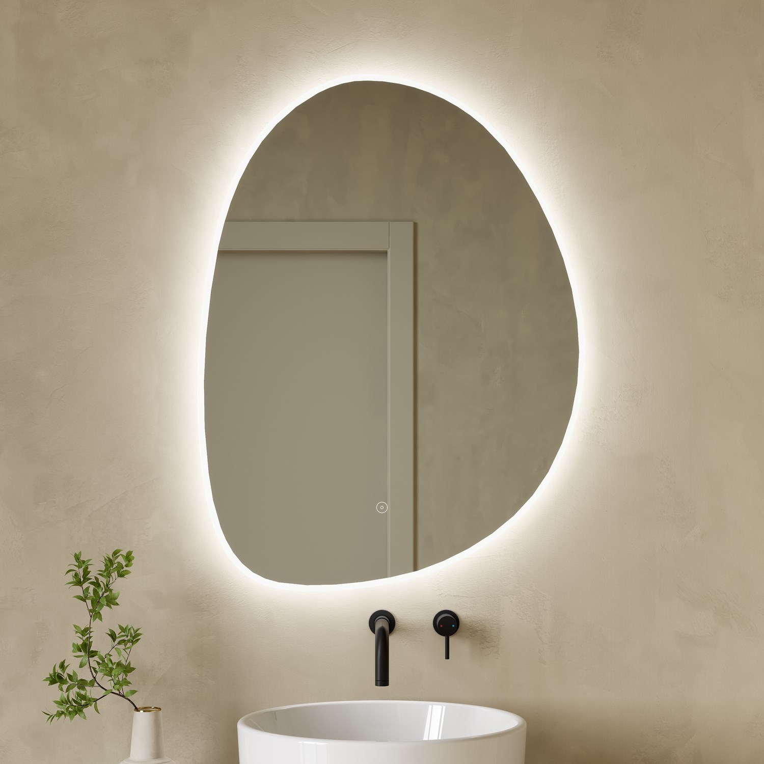 Organics LED Illuminated Mirror with Demister Pad & Colour Change Lights - 600 x 800mm