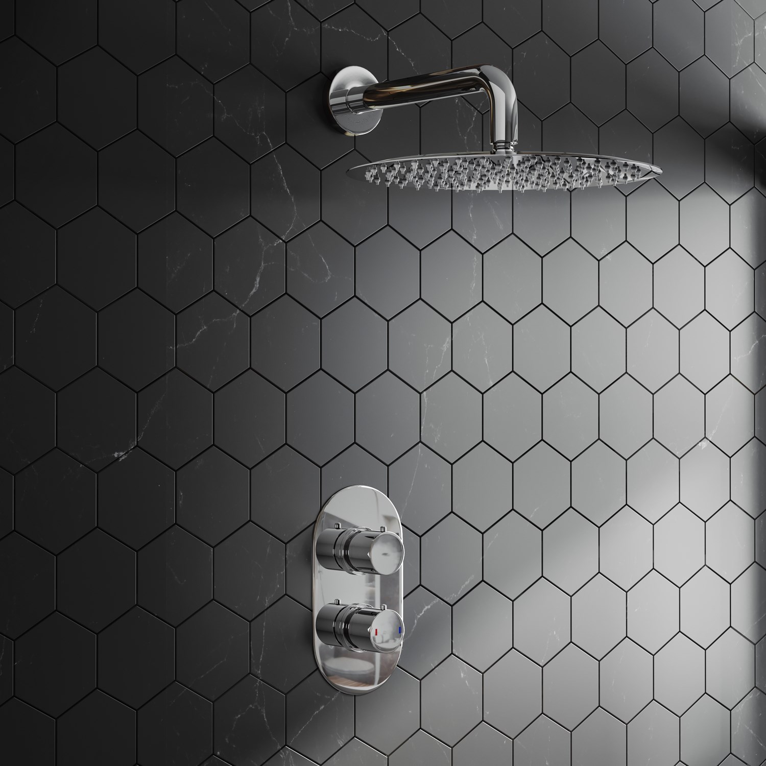 Melanie Concealed Shower Valve & Fixed Shower Head