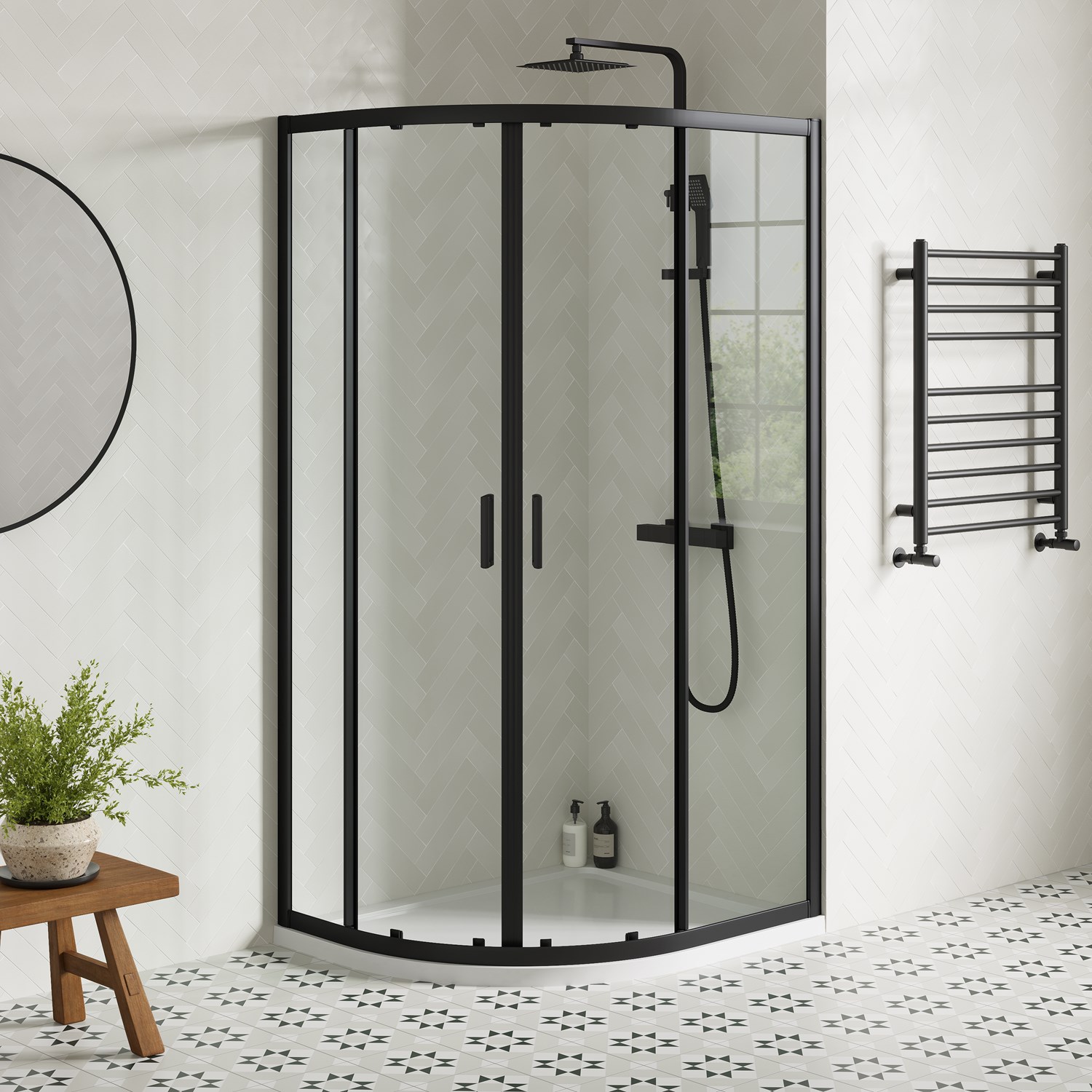 Primrose 6mm Matt Offset Quadrant Shower Enclosure