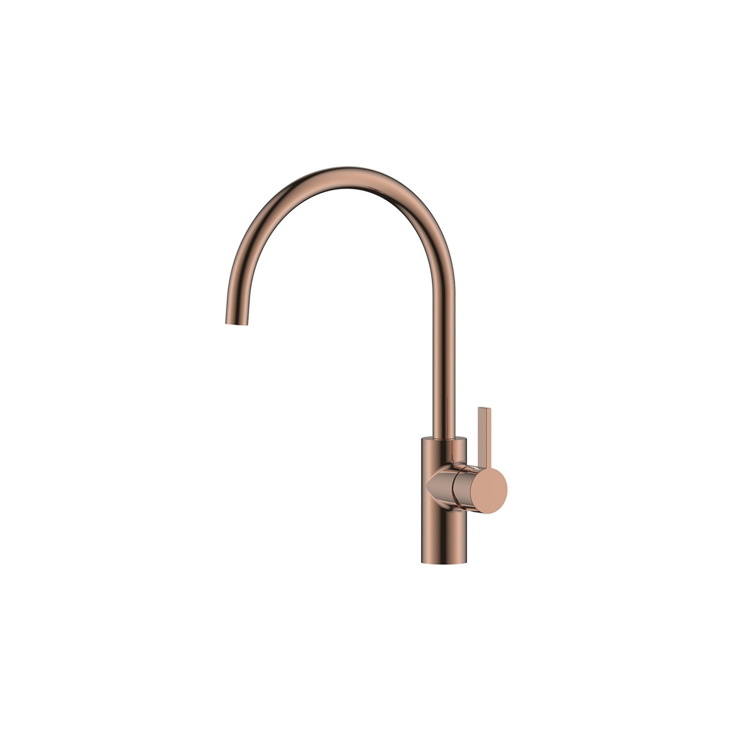 Rose Gold Kitchen Sink Mixer Faucet – Pull Down Swivel Spout, Deck Mount, Single Handle, Brass