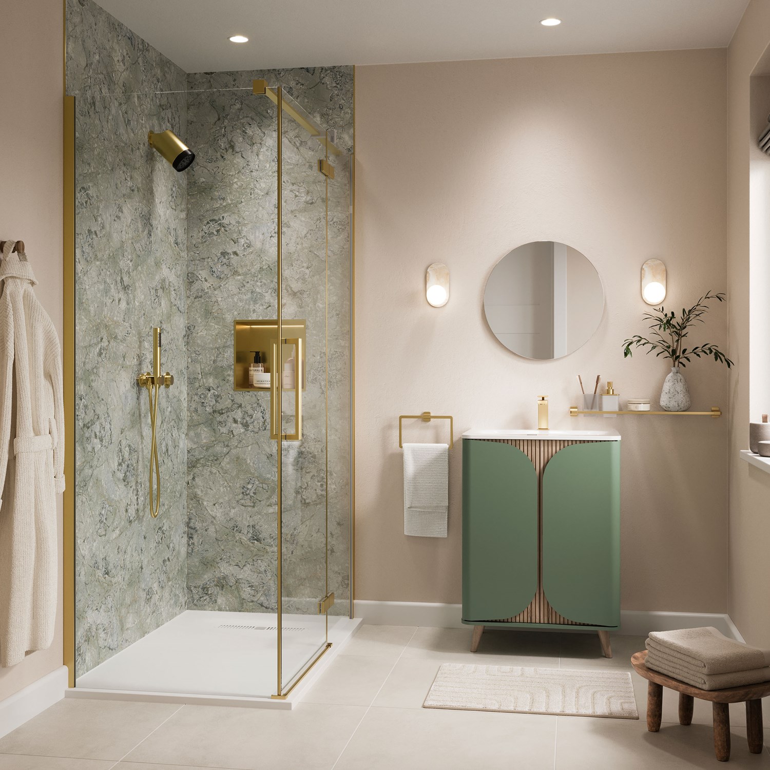 Showerwall Classico Verde Hydrocore Laminate Bathroom Wall Panel