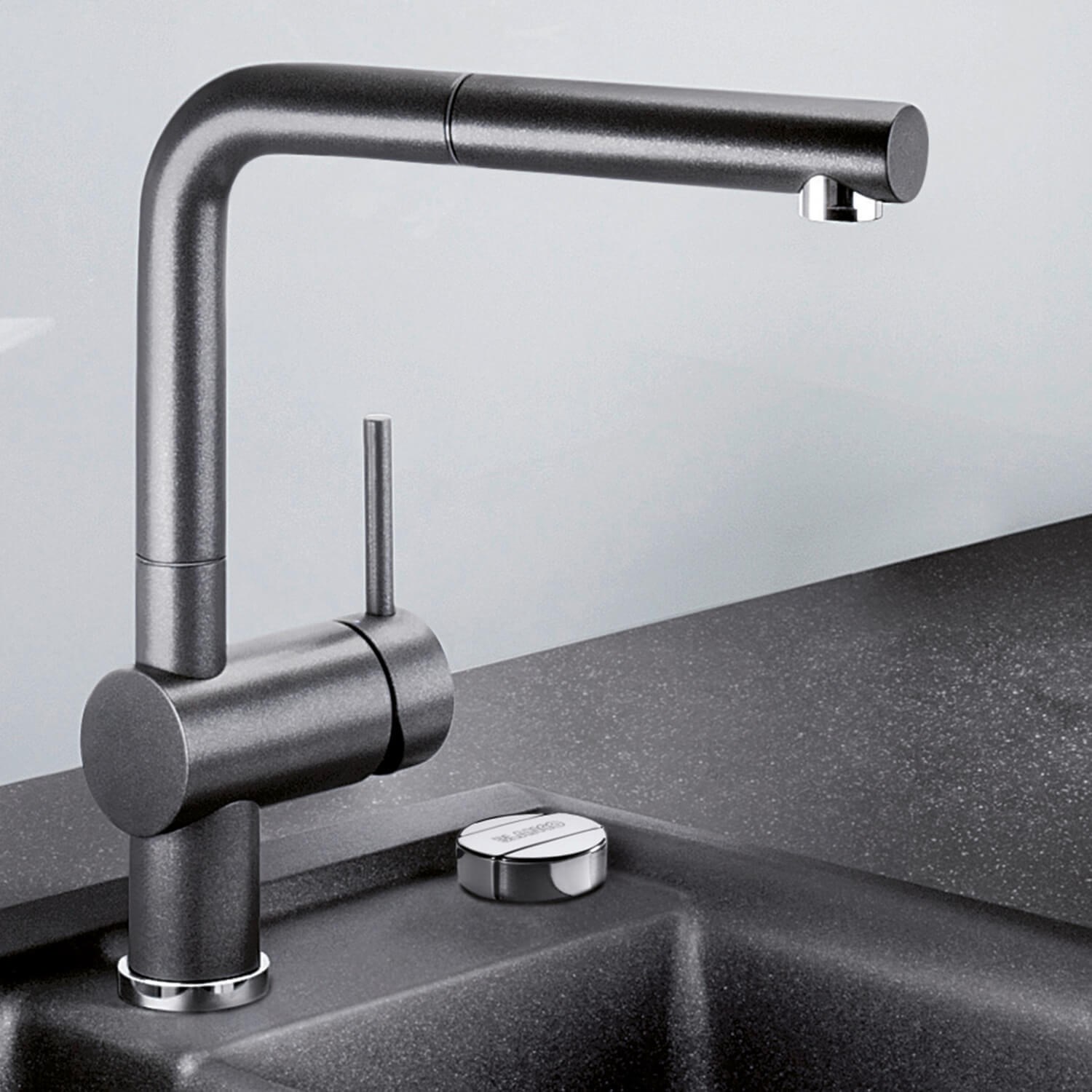 Blanco Linus-S Vario Single Lever Mono Pull Out Kitchen Mixer Tap with ...