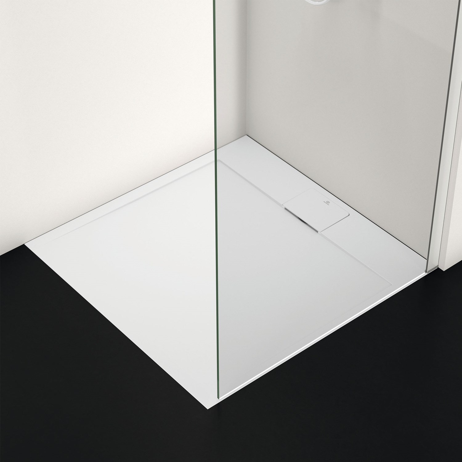Ideal Standard Ultra Flat S i.life Pure White Square Anti-Slip Stone Resin Shower Tray -