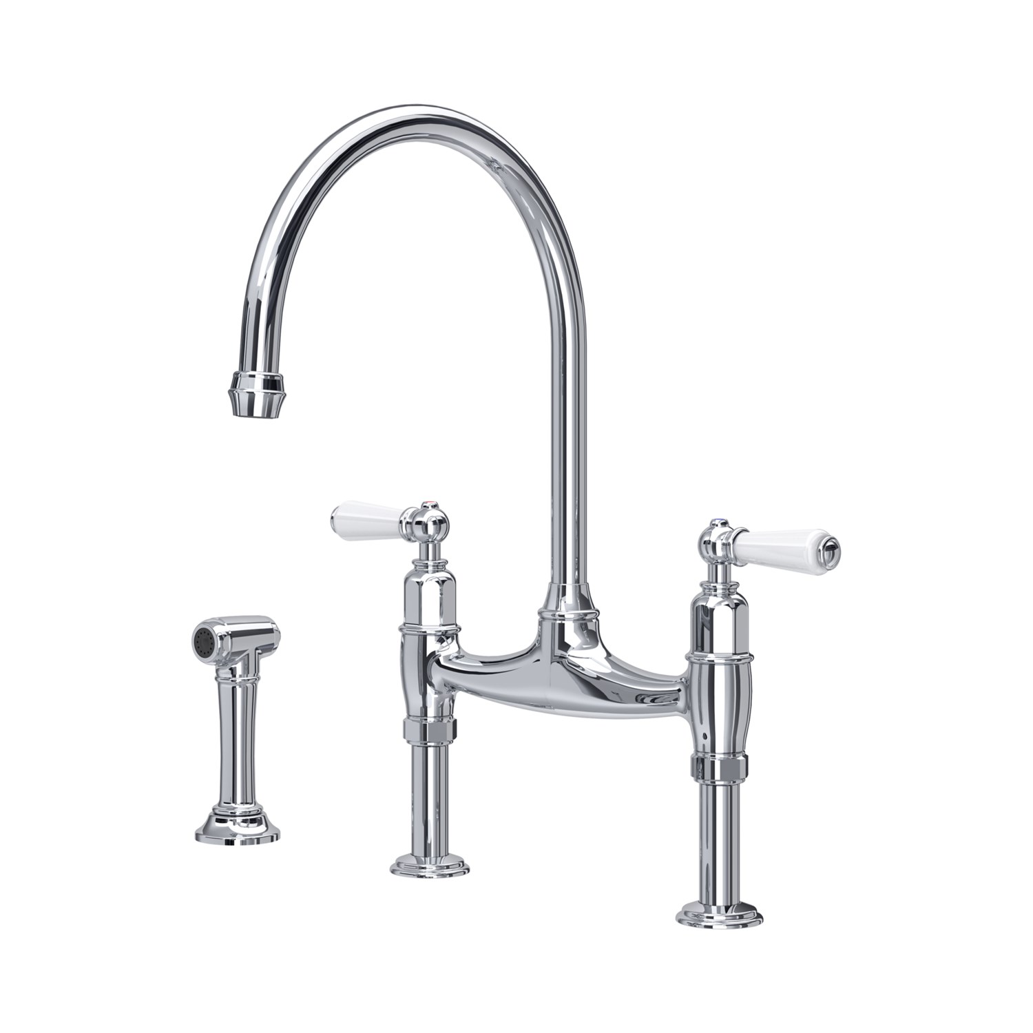 Perrin And Rowe U.4719L Georgian Bridge Kitchen Faucet With Side Spray 7 thumbnail image