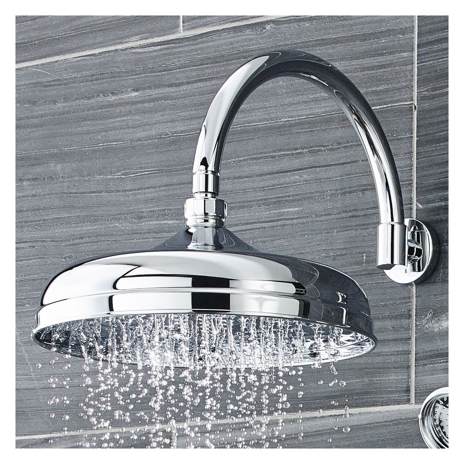 Butler & Rose Victoria 300mm Traditional Fixed Apron Shower Head & Arm
