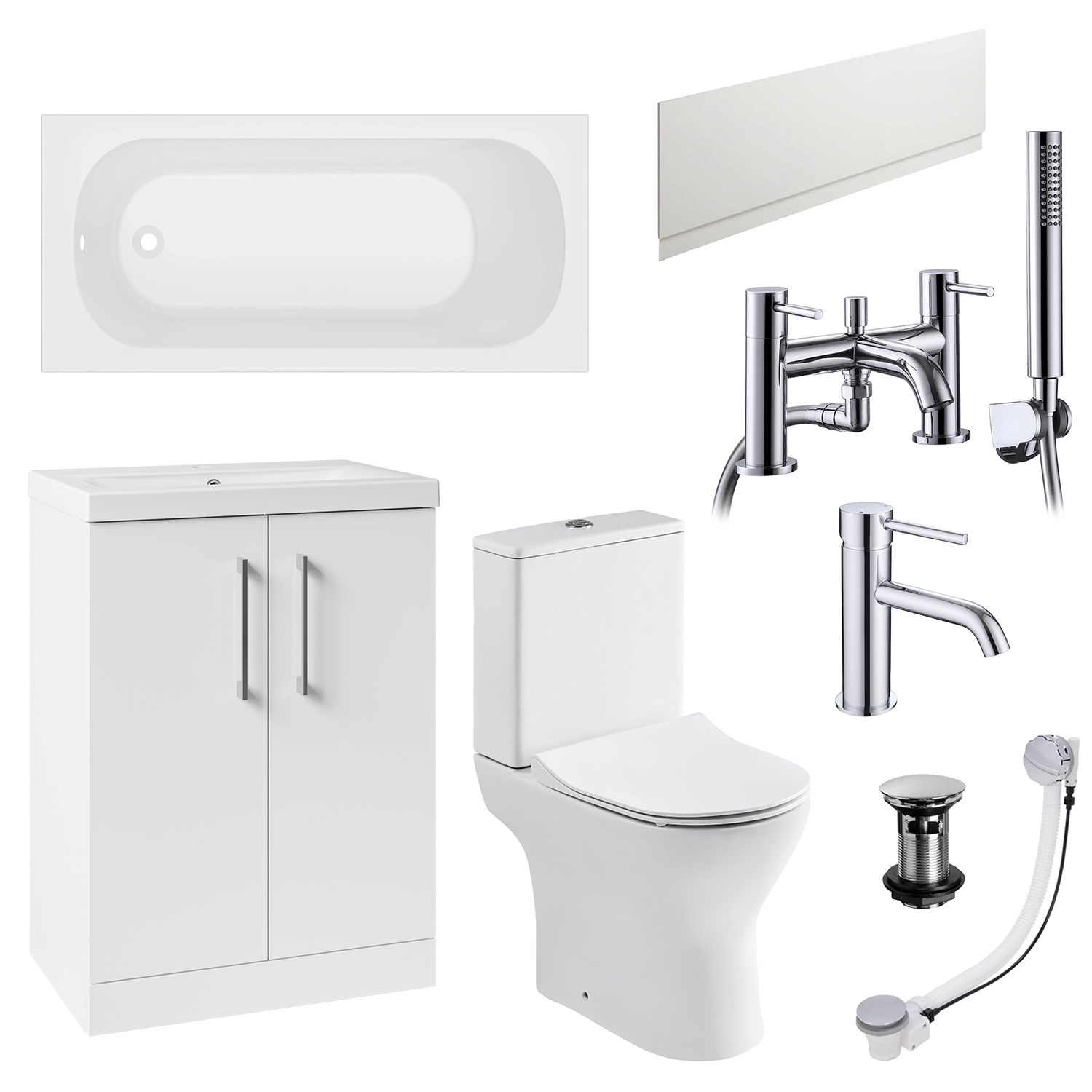 Harbour Acclaim Bathroom Suite Package with Reinforced Bath & Rimless ...