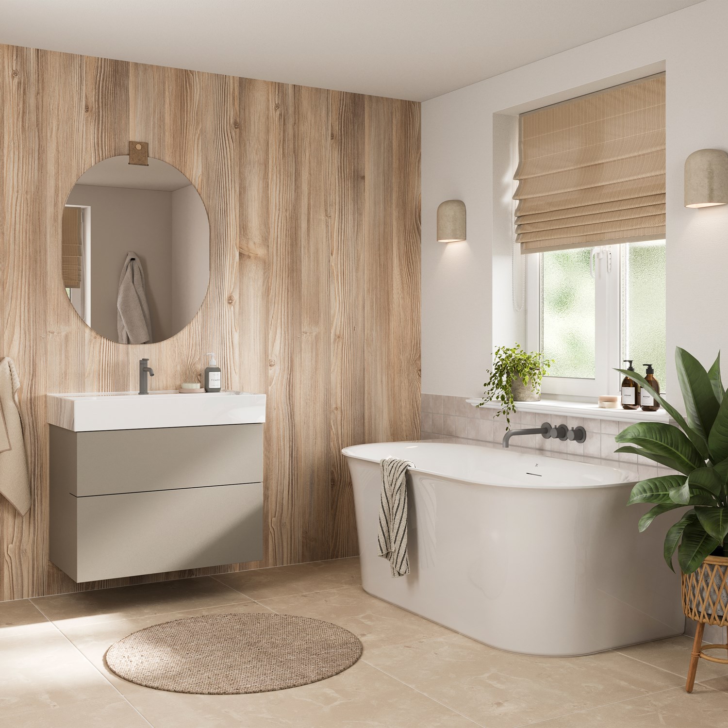 Showerwall Weathered Pine Hydrocore Laminate Bathroom Wall Panel