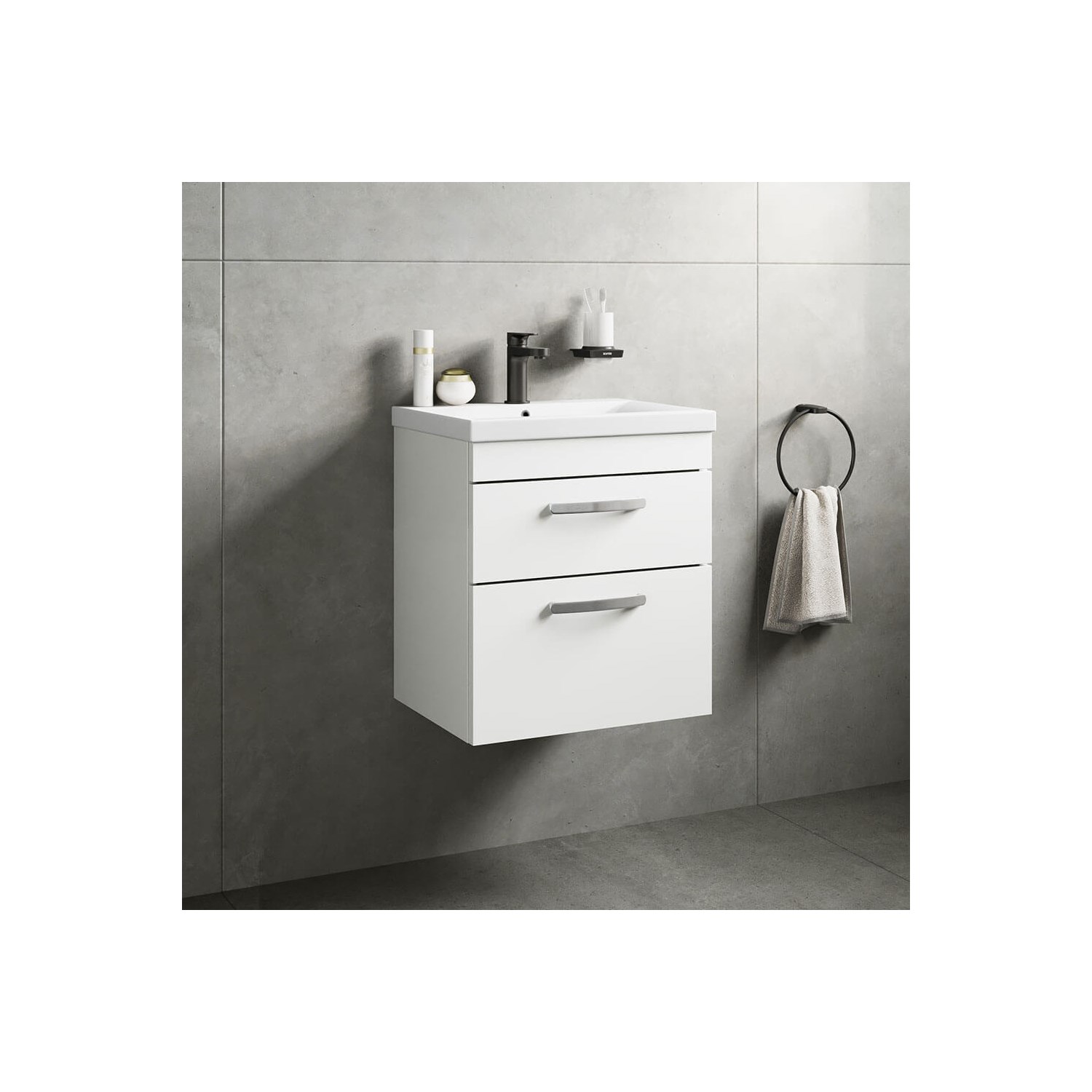 Emily 500mm Wall Mounted 2 Drawer Vanity Unit & Basin Options