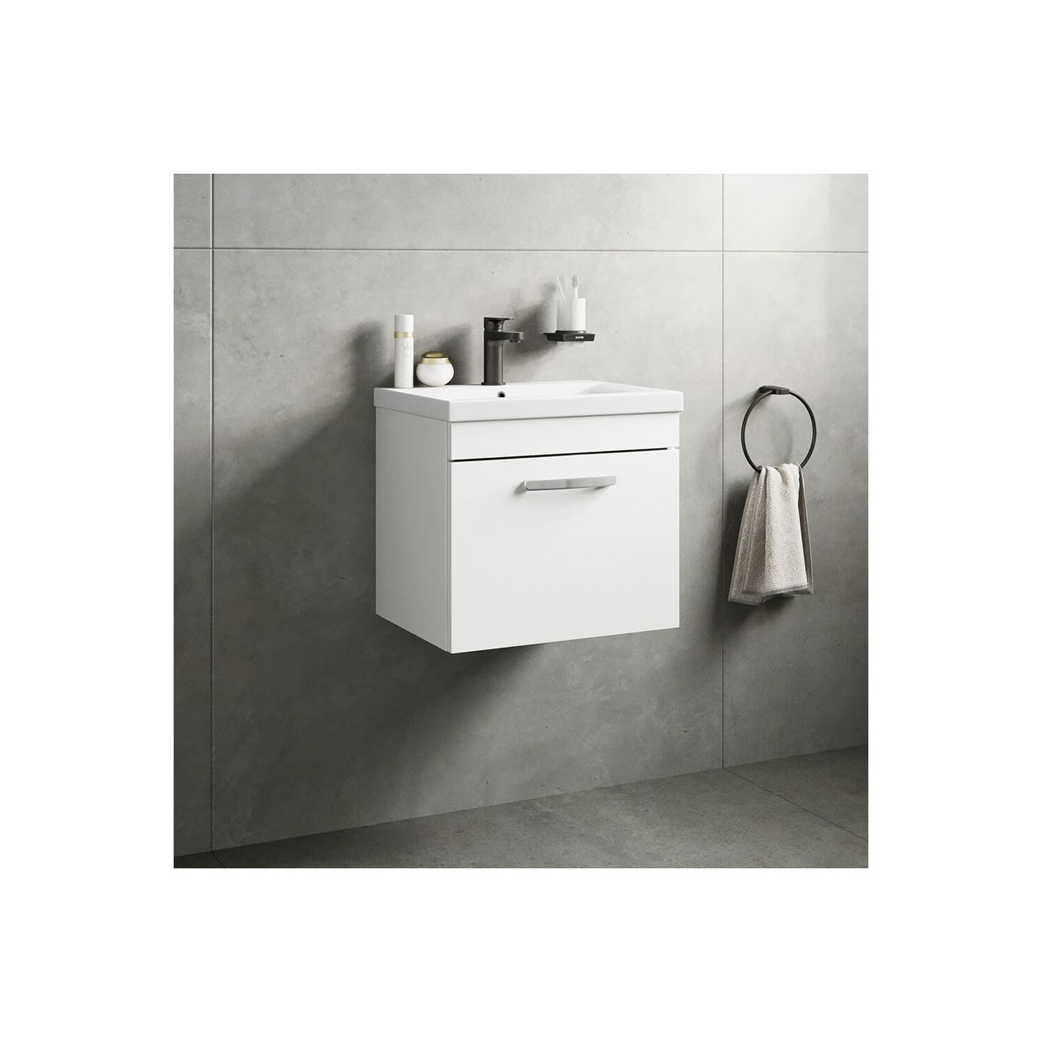 Emily 500mm Wall Mounted 1 Drawer Vanity Unit & Basin Options