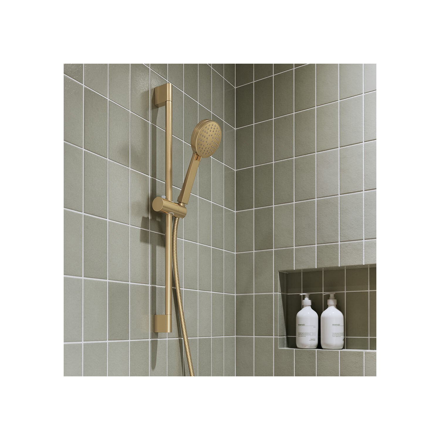 Hoxton Shower Set Outlet Elbow Brushed Brass