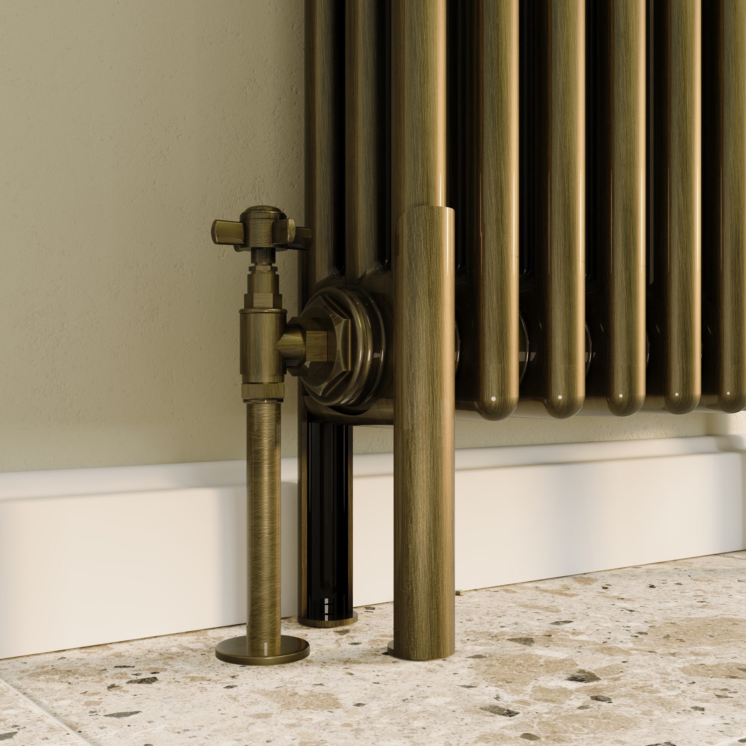 Toasty Ardleigh Antique Brass Column Radiator Feet