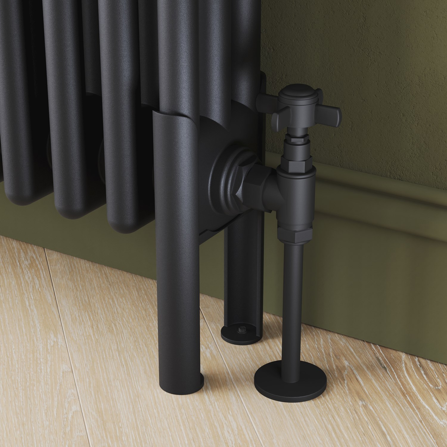 Metal Radiator Feet Toasty Ardleigh Matt Black Column Radiator Feet | Tap Warehouse