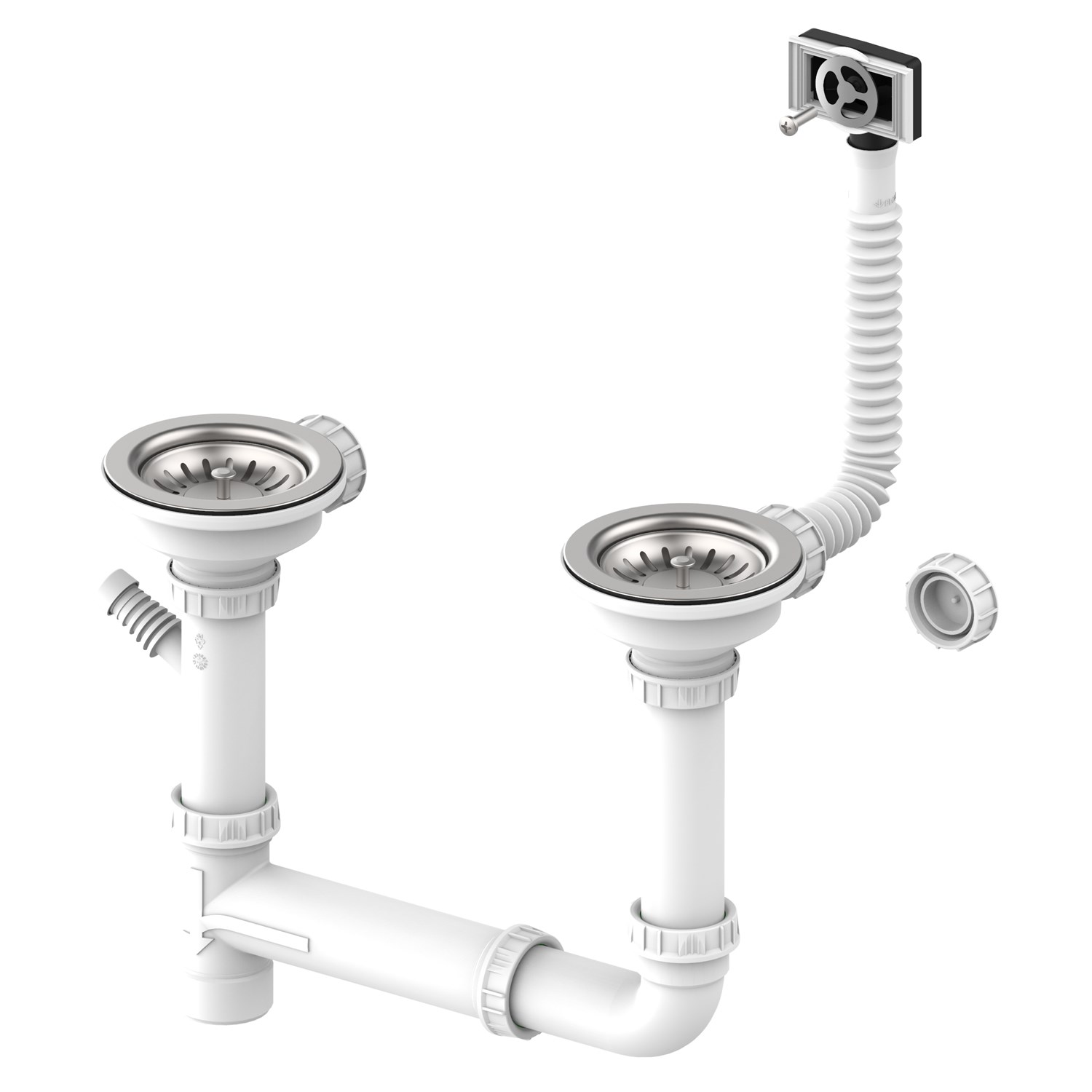 Stainless Steel 1.5 Bowl Basket Strainer Waste Kit