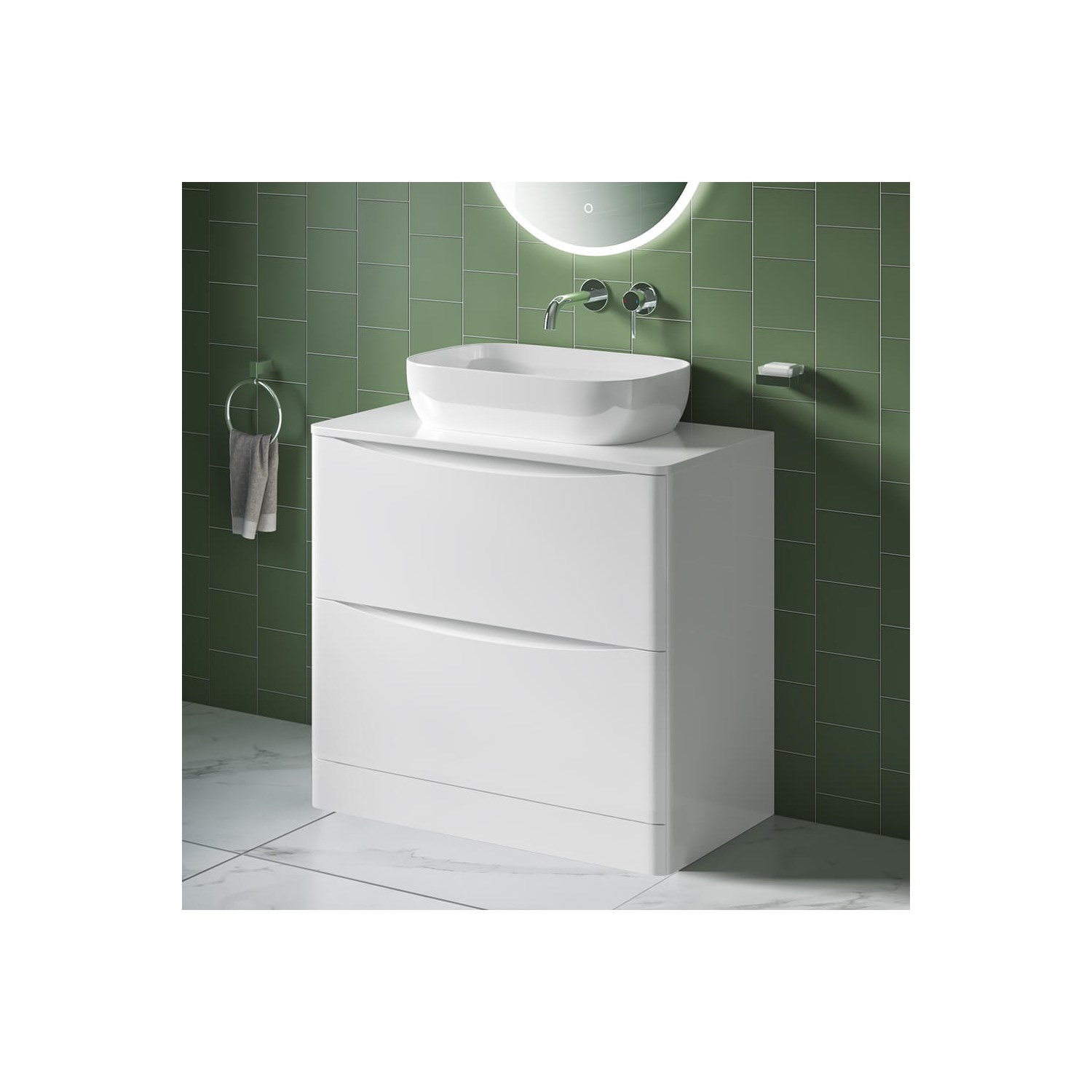 Harbour Clarity 900mm Floorstanding Vanity Unit & Countertop Tap