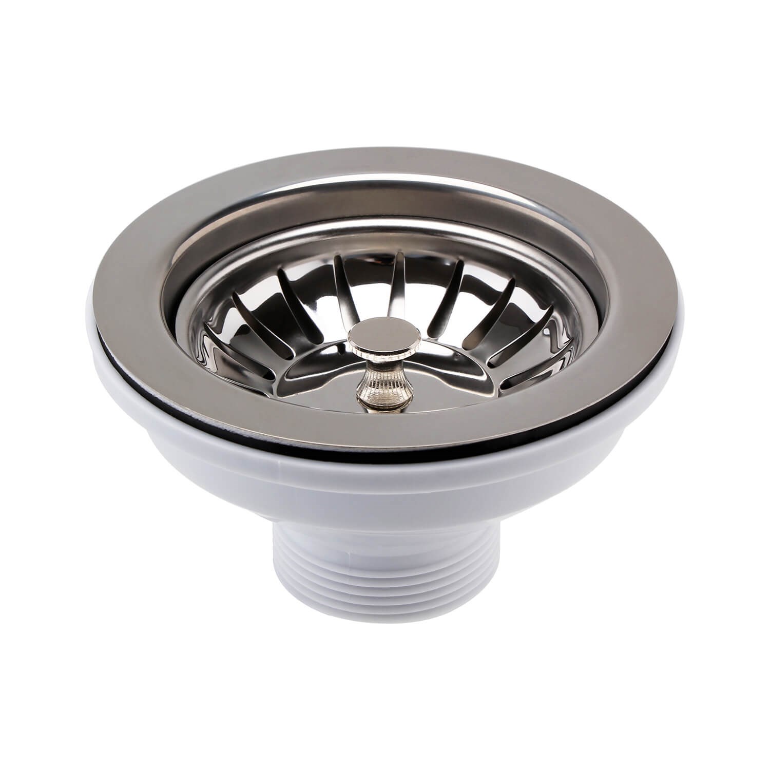 & 90mm Basket Strainer Kitchen Sink Waste Chrome
