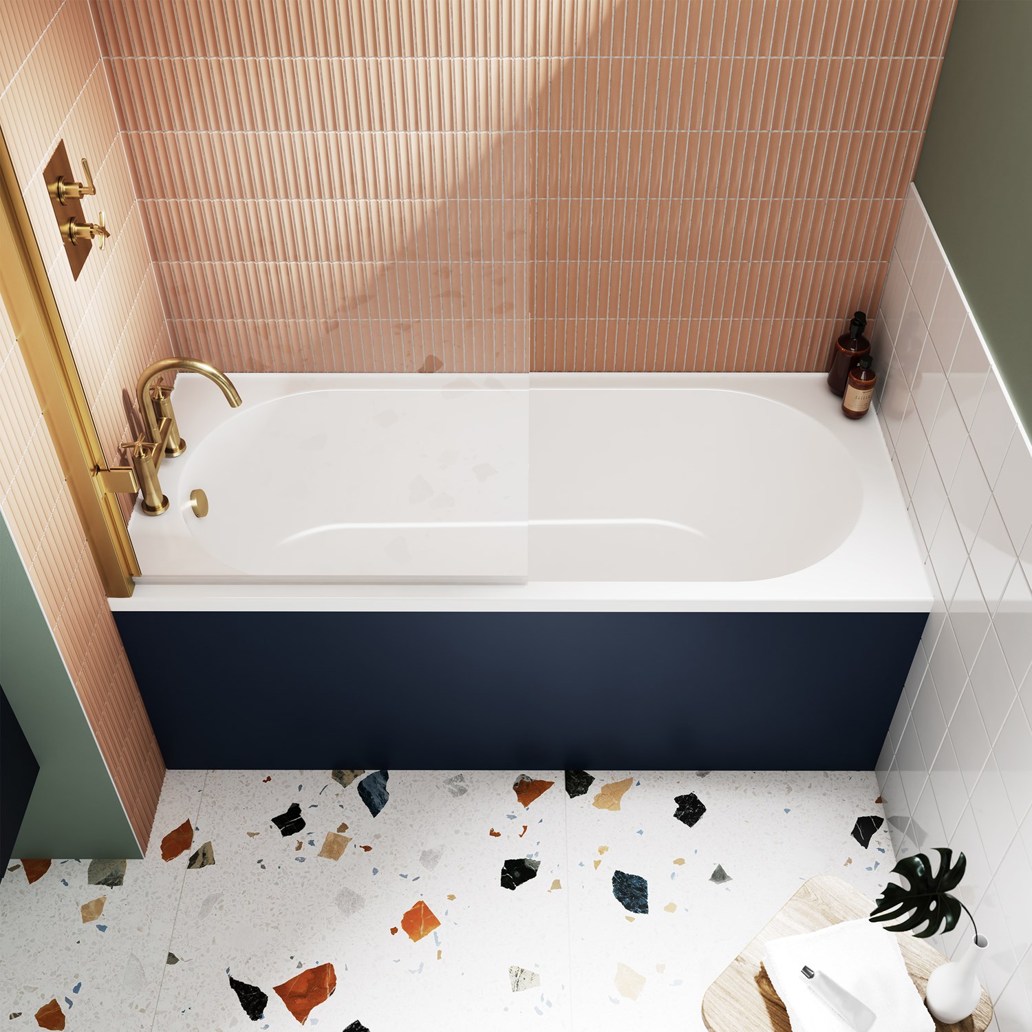 Straight 56" Single Ended Bath Curved